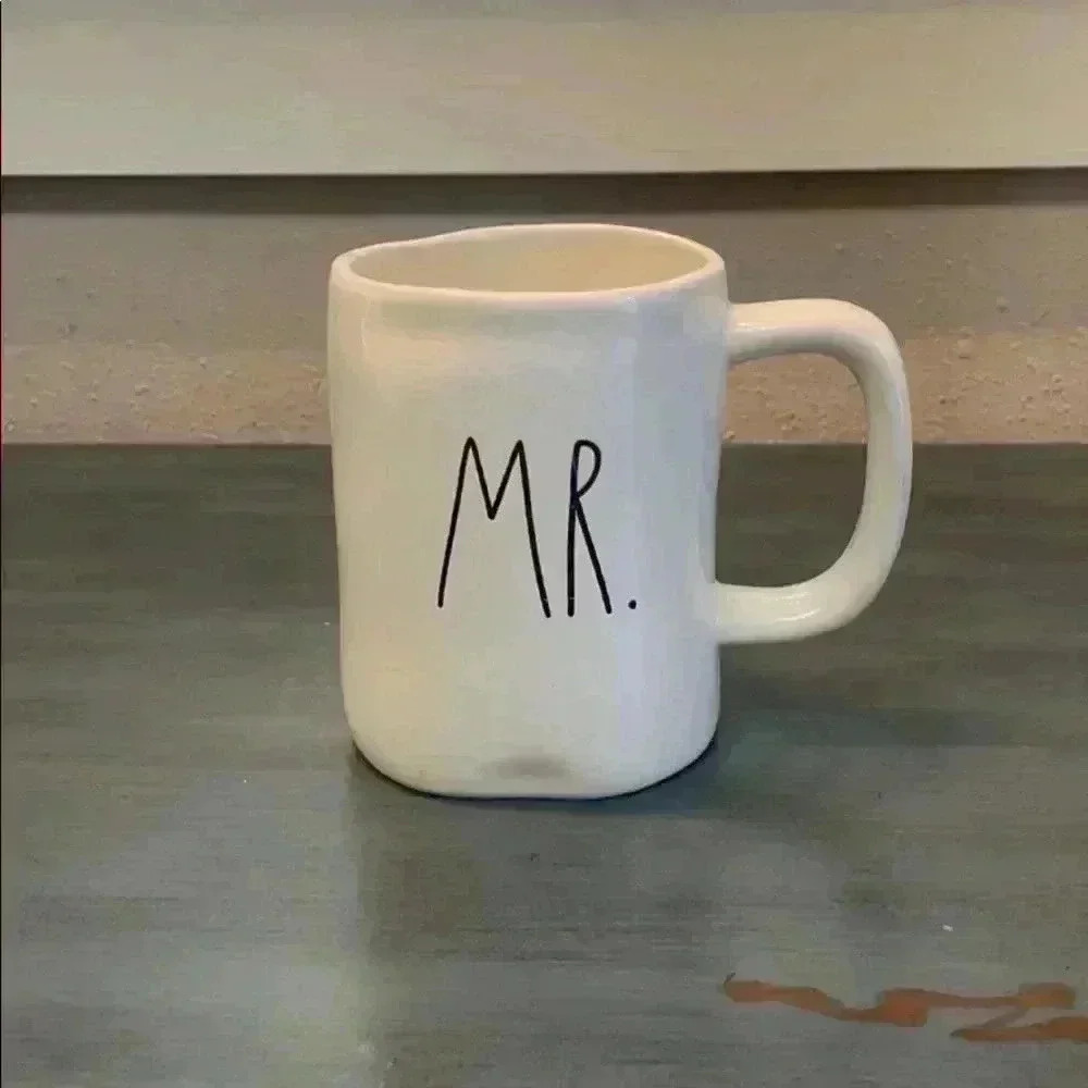 Rae Dunn White 'MR.' Ceramic Mug